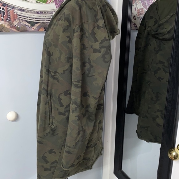 ZARA HOODED THIN SWEATSHIRT MATERIAL LONG DUSTER W/POCKETS! 100% COTTON - Picture 4 of 10